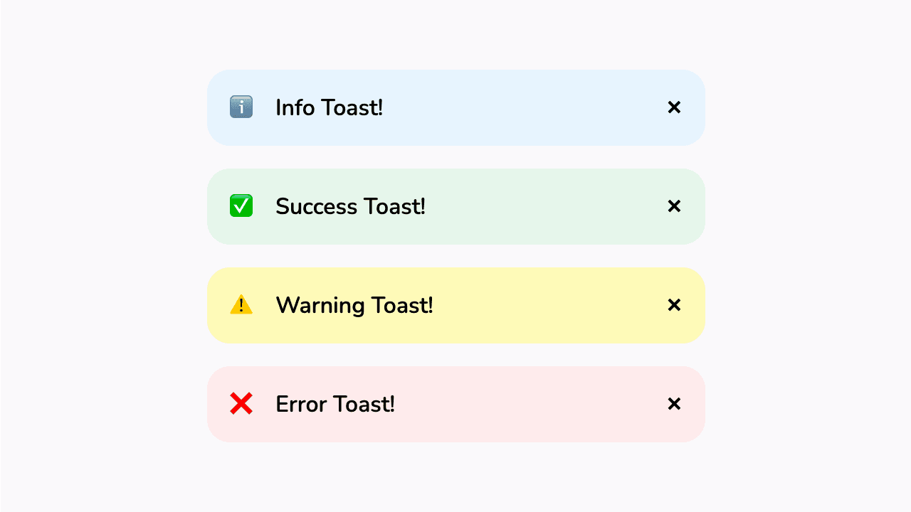 Toast example interface