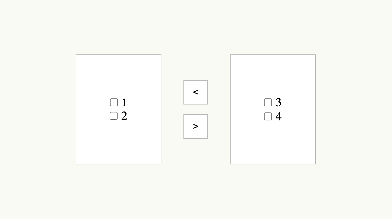 Transfer List example interface